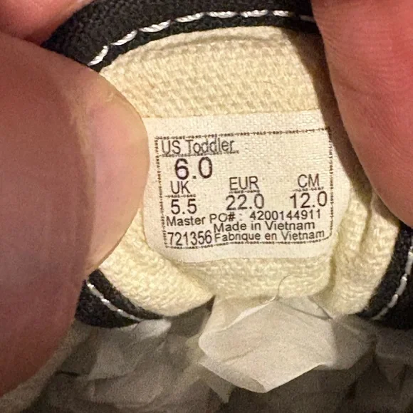 Vans Old Skool Black/True White Suede/Canvas Sneakers 721356 Toddler Side US 6T - Picture 9 of 9